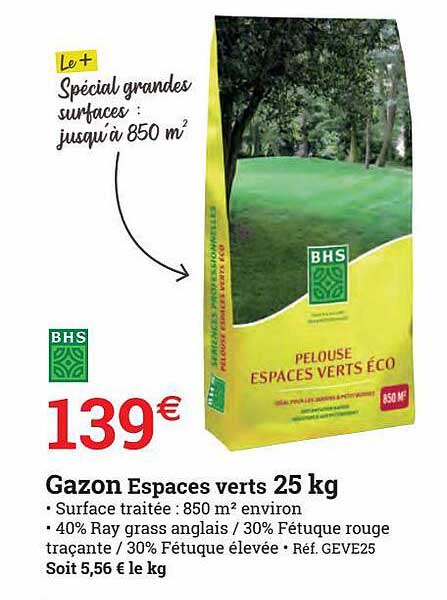 gazon espaces verts 25 kg bhs