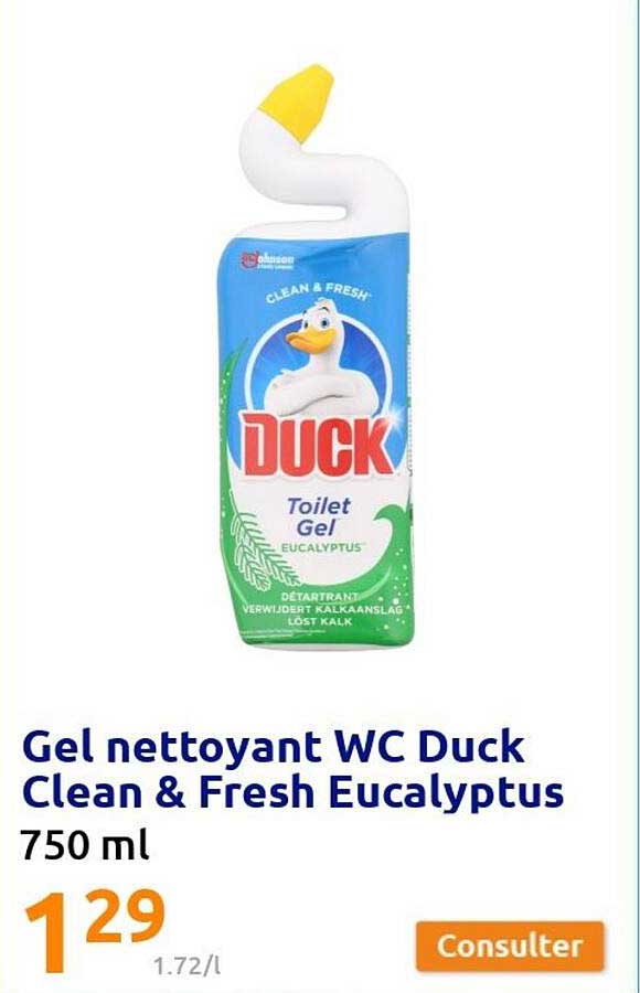 Gel Nettoyant Wc Duck Clean & Fresh Eucalyptus