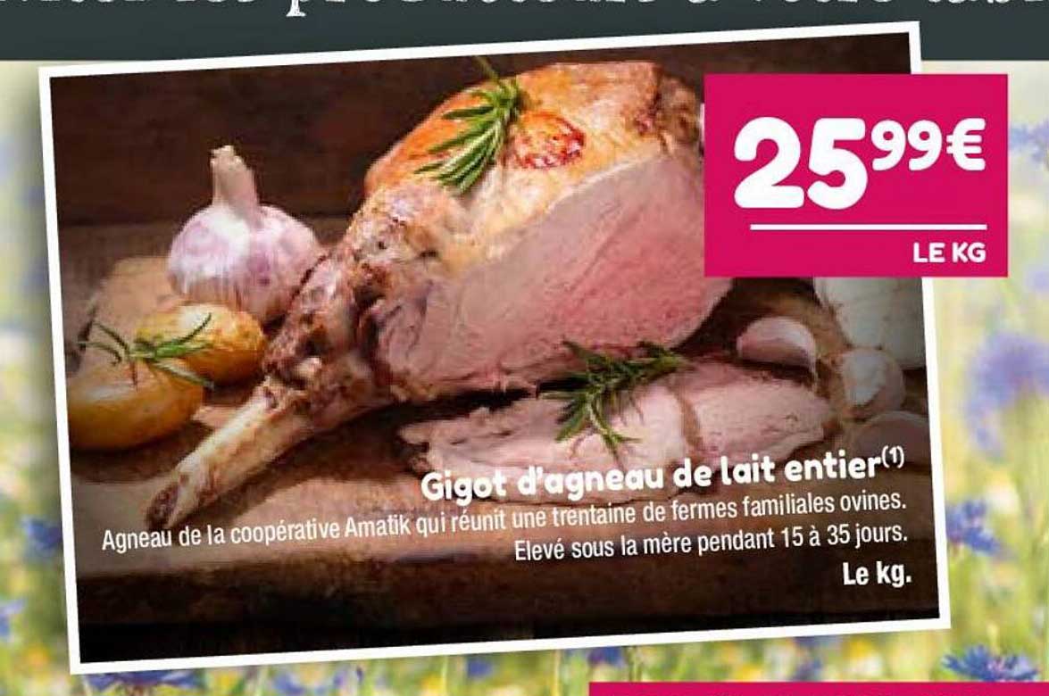 gigot d'agneau de lait entier
