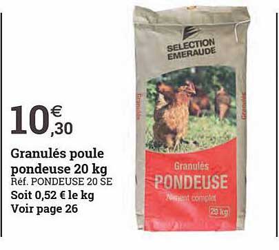 granulés poule pondeuse 20 kg