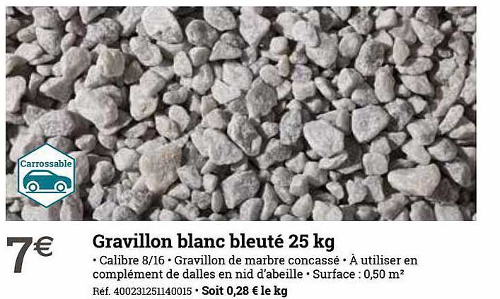 gravillon blanc bleuté 25 kg
