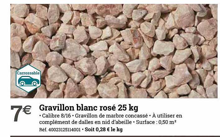 gravillon blanc rosé 25 kg