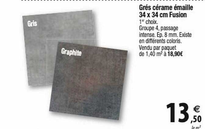 grés cérame émaillé 34 x 34 cm fusion