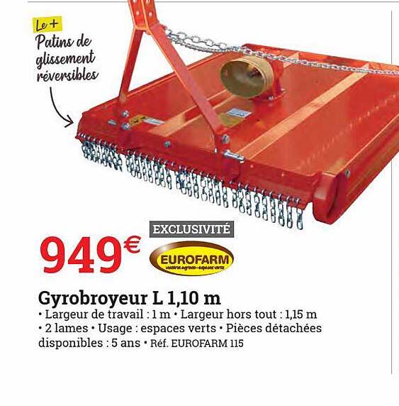 gyrobroyeur l 1.10 m eurofarm
