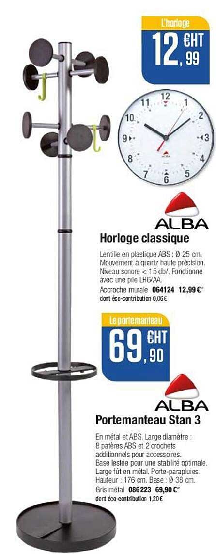 horloge classique alba portemanteau stan 3 alba