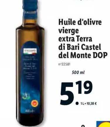 huile d'olive vierge extra terra di bari castel del monte dop