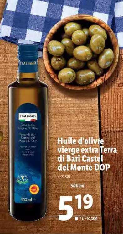 huile d'olive vierge extra terra di bari castel del monte dop