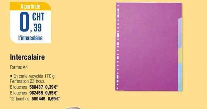 intercalaire format a4
