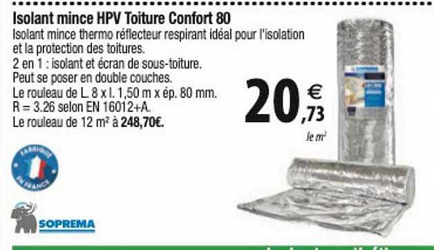 isolant mince hpv toiture confort 80 soprema