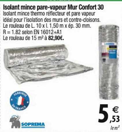 Isolante Pare-vapeur Mur Confort 30 Soprema