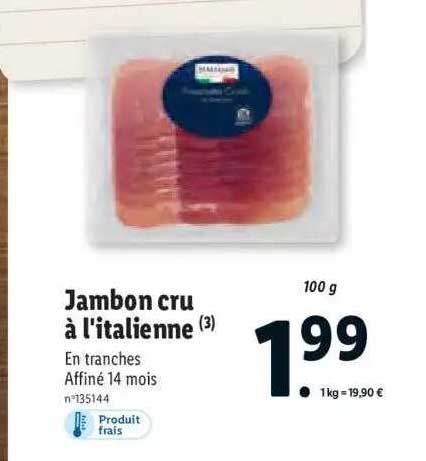jambon cru à l'italienne italiamo