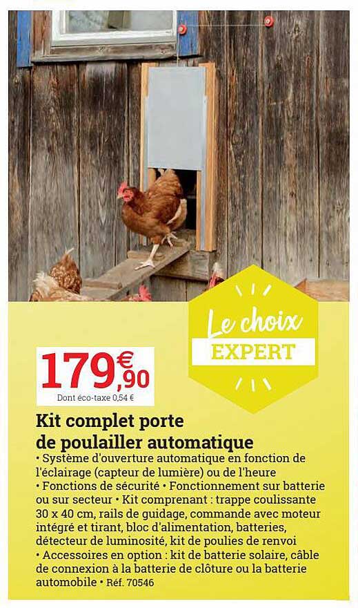 Kit Complet Porte De Poulailler Automatique