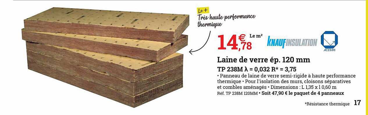 laine de verre ép. 120 mm knaufinsulation