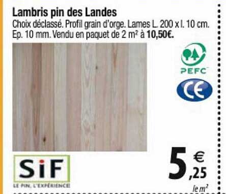 lambris pin des landes sif