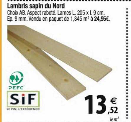 lambris sapin du nord sif