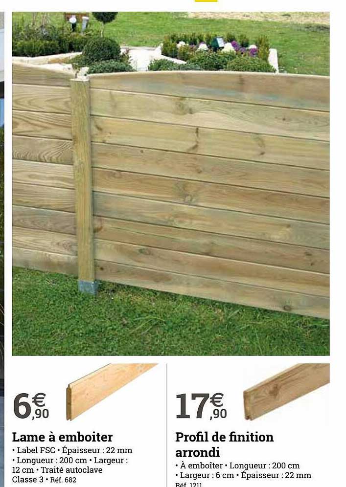 lame à emboiter profil de finition arrondi