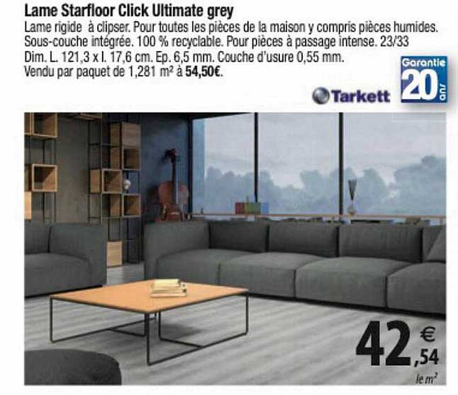 lame starlfoor click ultimate grey tarkett