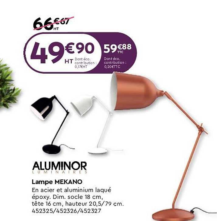 lampe mekano aluminor