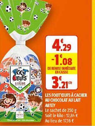 les foot'oeufs à cacher au chocolat au lait abtey