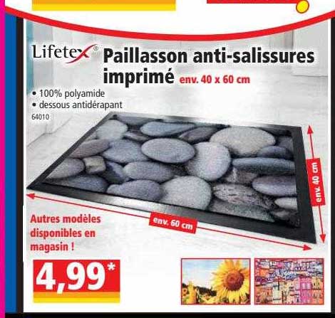 lifetex paillasson anti-salissures imprimé