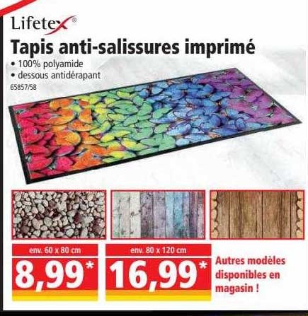 lifetex tapis anti-salissures imprimé