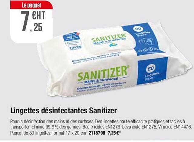 lingettes désinfectantes sanitizer
