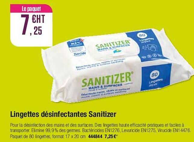 lingettes désinfectantes sanitizer