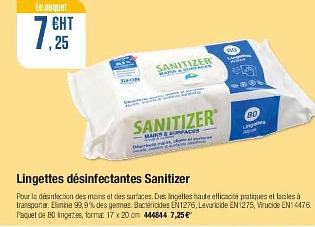 lingettes désinfectantes sanitizer