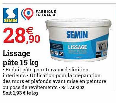 Lissage Pâte 15 Kg Semin
