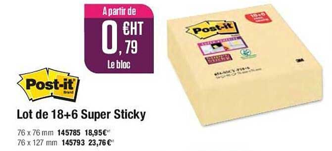 lot de 18+6 super sticky post-it