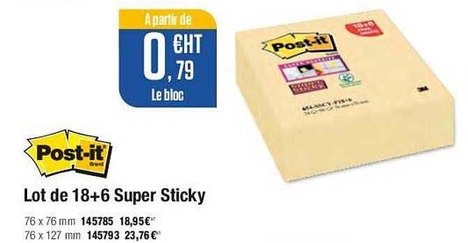 Lot De 18+6 Super Sticky Post-it