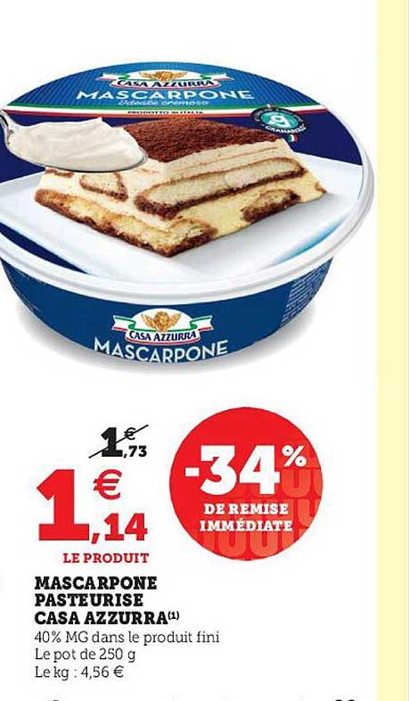 mascarpone pasteurisé casa azzurra