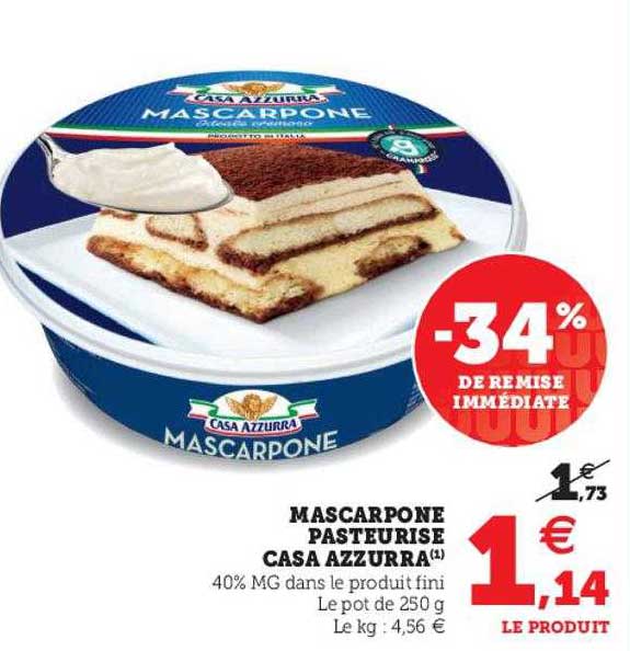 mascarpone pasteurisé casa azzurra