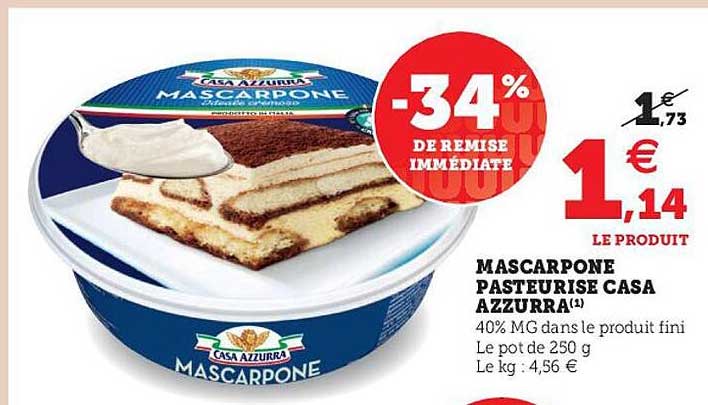 mascarpone pasteurisé casa azzurra