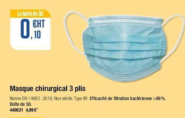 masque chirurgical 3 plis