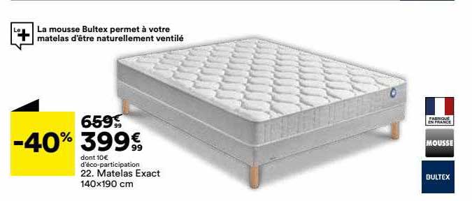 Matelas Exact 140 X 190 Cm Bultex