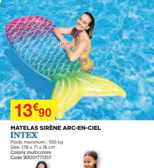 matelas sirène arc-en-ciel intex