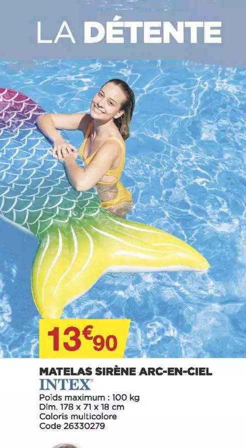 Matelas Sirène Arc-en-ciel Intex