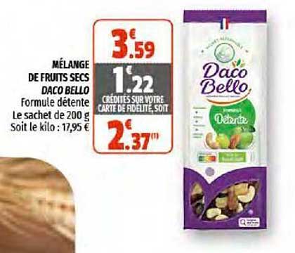 mélange de fruits secs daco bello