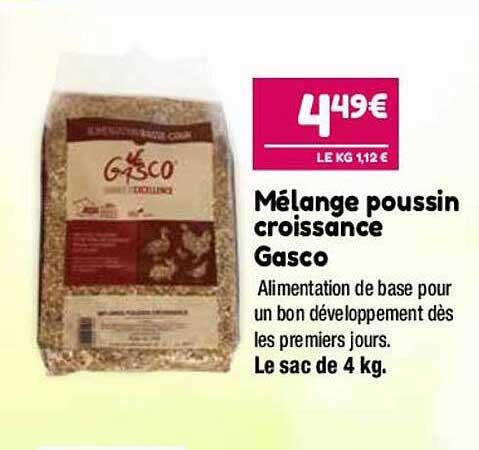mélange poussin croissance gasco
