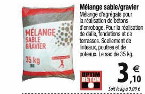 mélange sable gravier optim beton