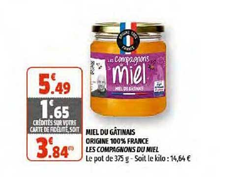 miel de gâtinais origine 100% france des compagnons du miel
