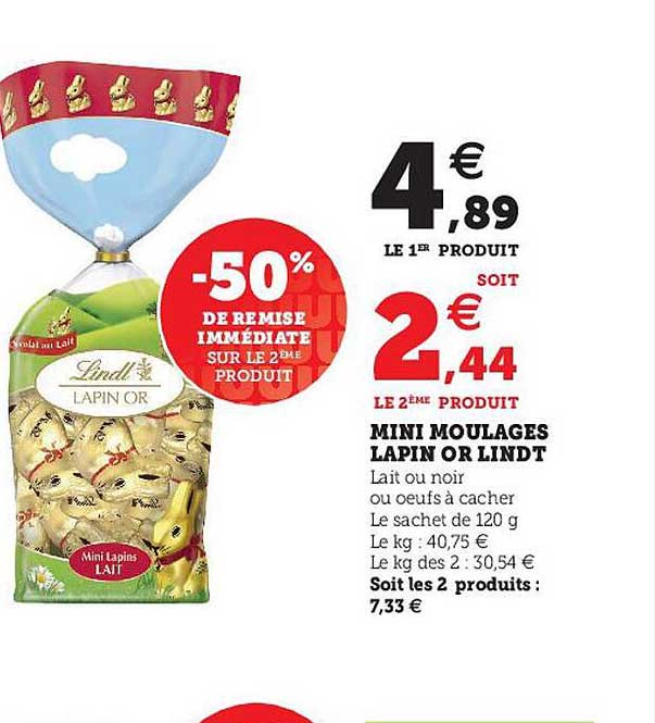 mini moulages lapin or lindt