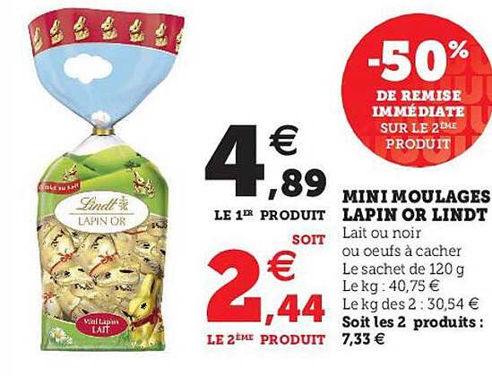 mini moulages lapin or lindt