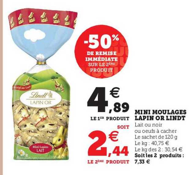 mini moulages lapin or lindt