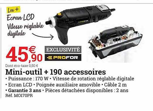 mini-outil + 190 accessoires profor