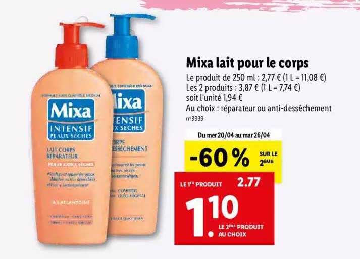 Mixa Lait Pour Le Corps