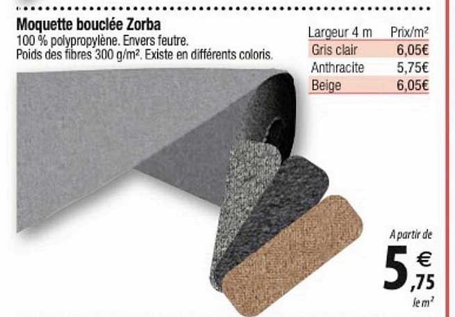 moquette bouclée zorba