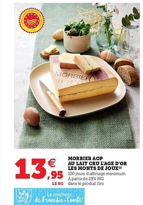 morbier aop au lait cru l'âge d'or les monts de joux