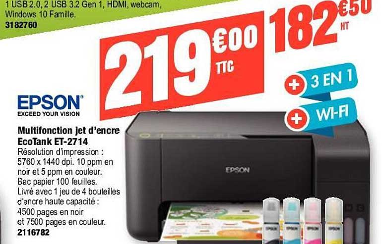 multifonction jet d'encre ecotank et-2714 epson